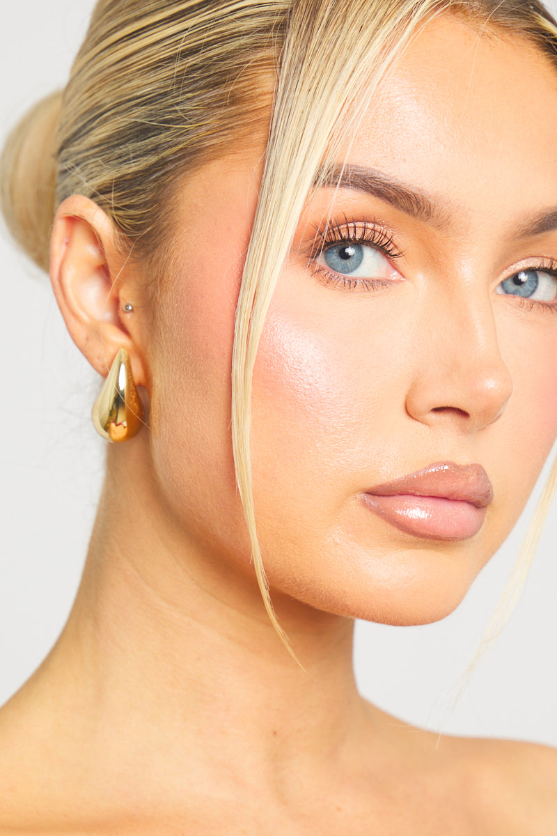 Gold Chunky Teardrop Earrings TEST 05
